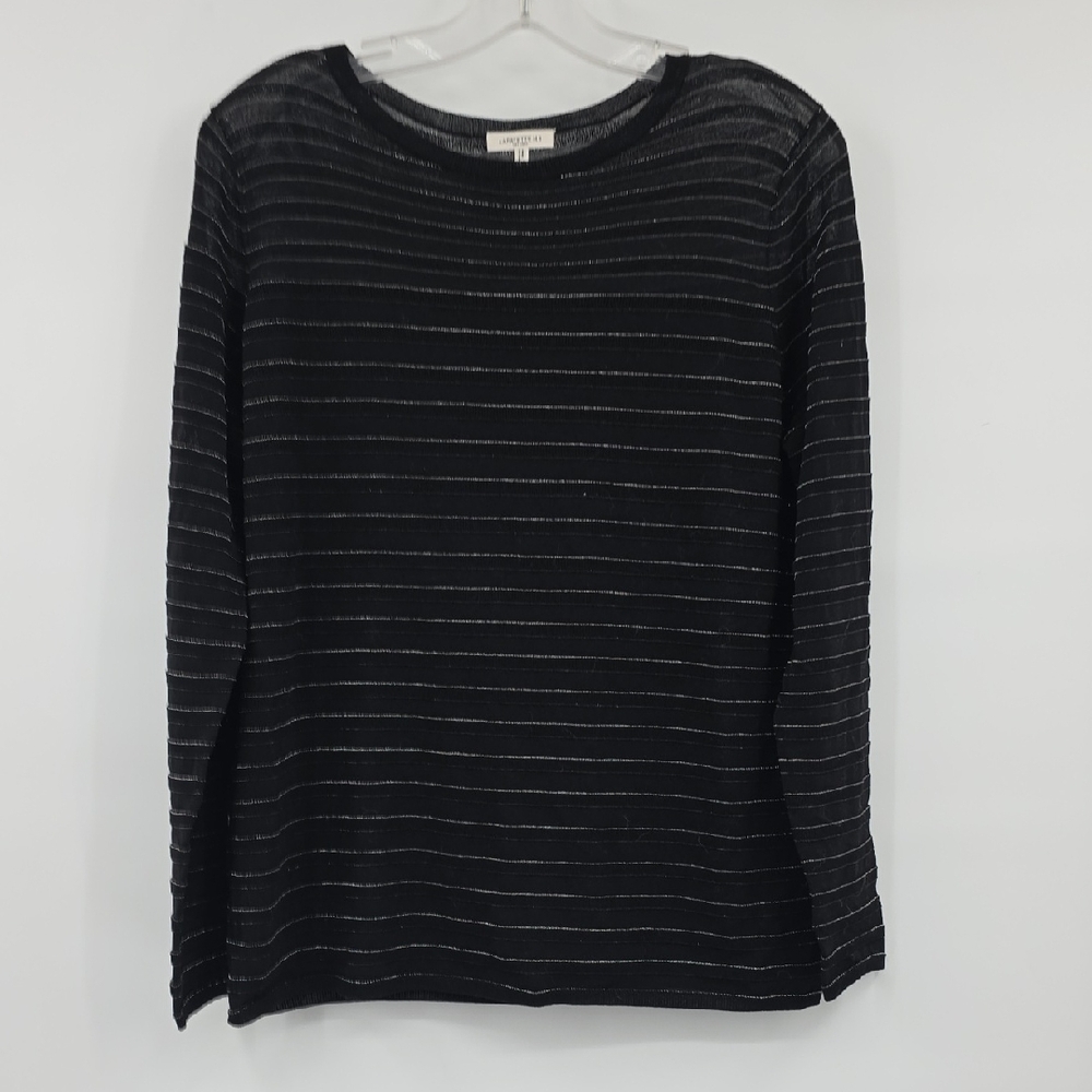 Lafayette 148 New York Black Textured Top Size S